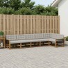 Ensemble de canapés d'extérieur 6 pcs Naturel et gris clair 643891643891