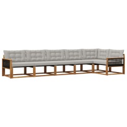 Ensemble de canapés d'extérieur 6 pcs Naturel et gris clair 643891643891