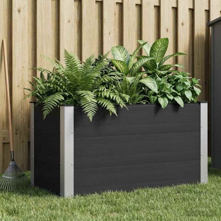 Jardinière surélevée Noir 100 x 50 x 54 cm WPC et Aluminium 643895643895