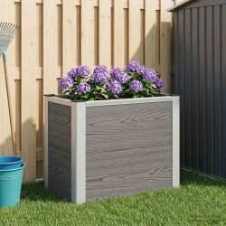 Jardinière surélevée Gris 50 x 30 x 42 cm WPC et Aluminium 643898643898