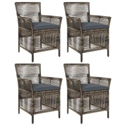Chaise d'Extérieur 4 pcs Gris et Gris foncé polyrotin 643900643900