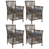 Chaise d'Extérieur 4 pcs Gris et Gris foncé polyrotin 643900643900