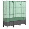 Jardinière de jardin avec couverture de serre et roues 3 pc PP 643902643902