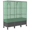 Jardinière de jardin avec couverture de serre et roues 3 pc PP 643902643902