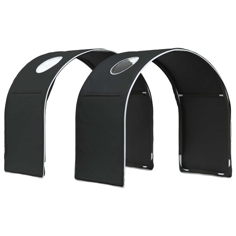 Tunnel de lit 2 pcs Noir 211 x 52,5 x 2 cm Polyester 643906643906