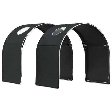Tunnel de lit 2 pcs Noir 211 x 52,5 x 2 cm Polyester 643906643906