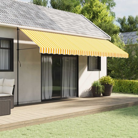 Tissu de remplacement de cantonnière d’auvent jaune blanc 5 m 643907643907