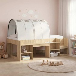 Tunnel de lit 2 pcs Blanc 211 x 67,5 x 2 cm Polyester 643910643910