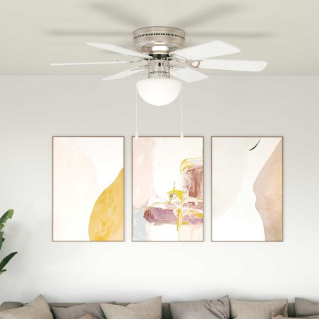 Ventilateur de plafond avec lumière Ø 82 cm Blanc 643914643914