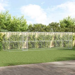 Kennel pour Chiens 4 pcs Argenté 8 x 2 x 2 m Acier galvanisé 643917643917