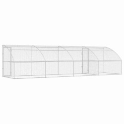 Kennel pour Chiens 4 pcs Argenté 8 x 2 x 2 m Acier galvanisé 643917643917