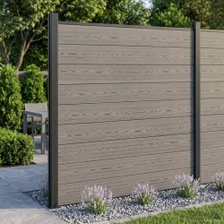 Ensemble de Clôture 180 x 186 cm WPC et Aluminium Gris 643924643924