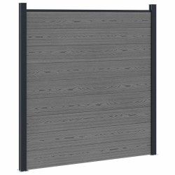 Ensemble de Clôture 180 x 186 cm WPC et Aluminium Gris 643924643924