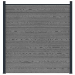 Ensemble de Clôture 180 x 186 cm WPC et Aluminium Gris 643924643924