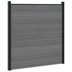 Ensemble de Clôture 180 x 186 cm WPC et Aluminium Gris 643924643924