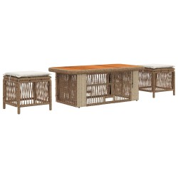 Ensemble de salle à manger pour jardin 4 pcs Beige et crème 643928643928