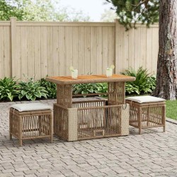 Ensemble de salle à manger pour jardin 4 pcs Beige et crème 643928643928