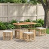 Ensemble de salle à manger pour jardin 4 pcs Nature et Blanc 643929643929