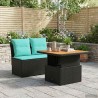 2 Pièce Canapé du milieu de jardin avec table relevable 643938643938