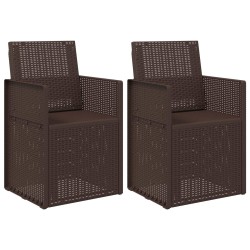 Chaises de jardin salle à manger 2 pcs Marron PP 643941643941