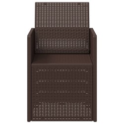 Chaises de jardin salle à manger 2 pcs Marron PP 643941643941