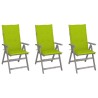 Chaises inclinables de jardin lot de 3 et coussins Bois acacia 643942643942