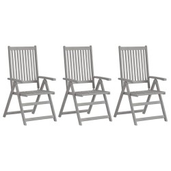 Chaises inclinables de jardin lot de 3 et coussins Bois acacia 643942643942