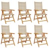 Chaises inclinables de jardin lot de 6 beige rotin bois massif 643944643944