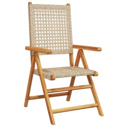 Chaises inclinables de jardin lot de 6 beige rotin bois massif 643944643944