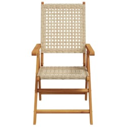 Chaises inclinables de jardin lot de 6 beige rotin bois massif 643944643944
