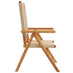 Chaises inclinables de jardin lot de 6 beige rotin bois massif 643944643944