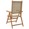 Chaises inclinables de jardin lot de 6 beige rotin bois massif 643944643944