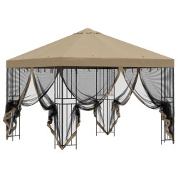 Abri de jardin avec parois 3 x 3 m Beige Polyester et Acier 643945643945