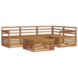 Ensemble de canapés d'extérieur 5 pcs Naturel 643955643955