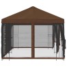 Gazebo avec murs latéraux 6 x 3 m Marron Polyester et Acier 190 643956643956