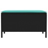 Pouf de Jardin Noir et turquoise 80 x 38 x 42 cm Rotin PE 643962643962