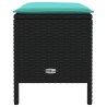 Pouf de Jardin Noir et turquoise 80 x 38 x 42 cm Rotin PE 643962643962