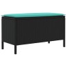 Pouf de Jardin Noir et turquoise 80 x 38 x 42 cm Rotin PE 643962643962