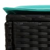 Pouf de Jardin Noir et turquoise 80 x 38 x 42 cm Rotin PE 643962643962