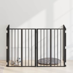 Porte pour chien 4 pcs Noir 60 x 80 cm Acier galvanisé 643964643964