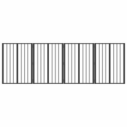 Porte pour chien 4 pcs Noir 60 x 80 cm Acier galvanisé 643964643964