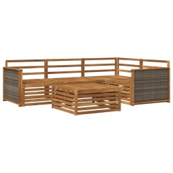 Ensemble de canapés d'extérieur 5 pcs Naturel 643965643965