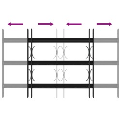 Grille de sécurité pour fenêtres avec 3 barres transversales 643967643967