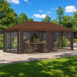 Housse de tonnelle avec murs latéraux 6 x 3 m Marron Polyester 643970643970
