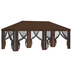 Housse de tonnelle avec murs latéraux 6 x 3 m Marron Polyester 643970643970