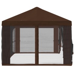 Housse de tonnelle avec murs latéraux 6 x 3 m Marron Polyester 643970643970