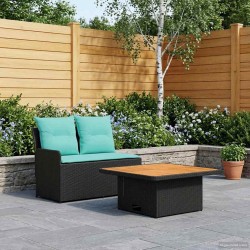 Canapé de jardin avec accoudoirs et table relevable 2 Pièce 643971643971