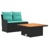 Canapé de jardin avec accoudoirs et table relevable 2 Pièce 643971643971
