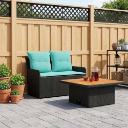 Canapé de jardin avec accoudoirs et table relevable 2 Pièce 643971643971