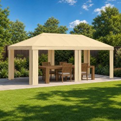 Housse de Gazebo 6 x 3 m Crème Polyester 190 gsm 643975643975